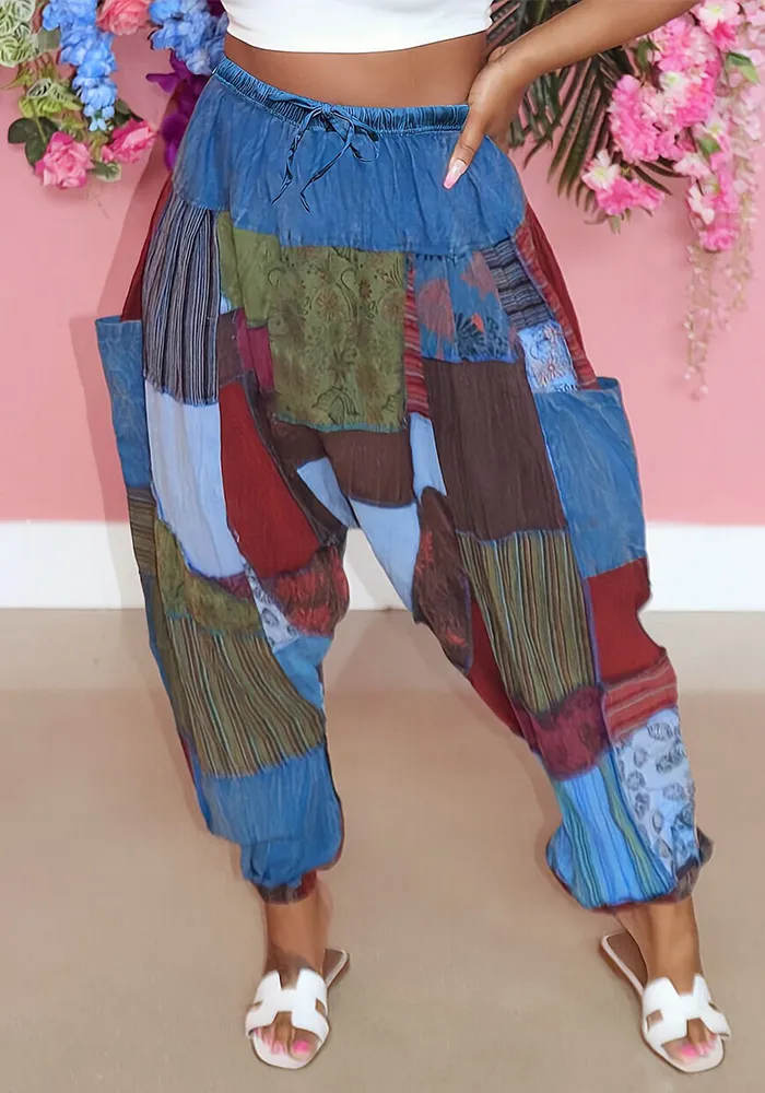 Plus Size Sexy Women's Irregular Printed Wide Leg Loose Street Pants 5 Plus Size Sexy Women's Irregular Printed Wide Leg Loose Street Pants - Image 3