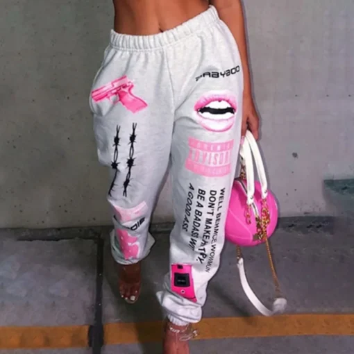 Plus Size Women Printed Elastic Waist Track Pants 2 Plus Size Women Printed Elastic Waist Track Pants -The Beauty Size Shop a3948ea4deb9f201