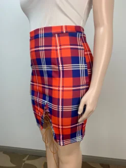 Fashion Summer Printed Lace-Up Slim Sexy Plus Size Skirt