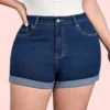 Women Summer Plus Size Stretch Denim Shorts