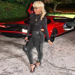 Women's Beaded Pants Clubwear