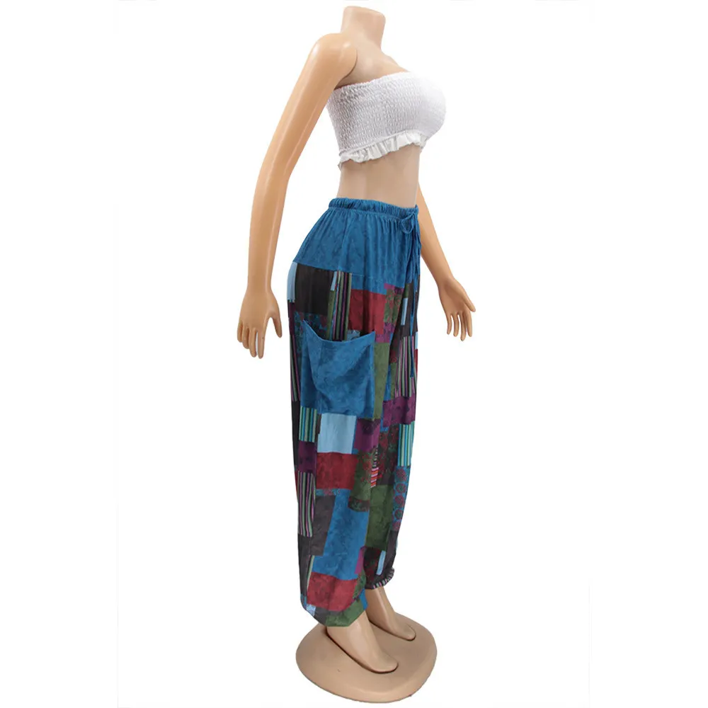 Plus Size Sexy Women's Irregular Printed Wide Leg Loose Street Pants 4 Plus Size Sexy Women's Irregular Printed Wide Leg Loose Street Pants - Image 2