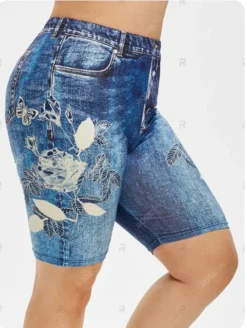Plus Size Women Print Basic Short Cycling Shorts
